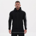 Ginásio masculino use mangas compridas jaqueta esportiva listrada listrada com capuz full zip mole